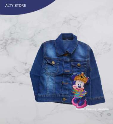 JAKET JEANS ANAK LED MICKEY MOUSE ANAK UNISEX / JAKET ANAK PEREMPUAN / LAKI-LAKI / JAKET LEVIS / DEN