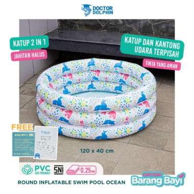 Doctor Dolphin Round Inflatable Swim Pool / Kolam Renang Anak 120CM