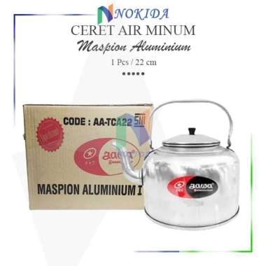 Nokida Ceret Air Minum Aluminium Maspion [18cm, 20cm, 22cm] / Teko Air / Wadah Air Polos / Teko Jadu