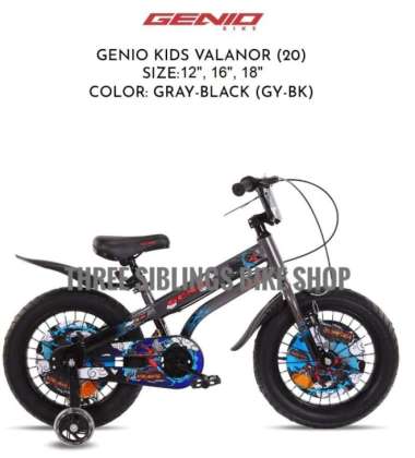SEPEDA ANAK BMX GENIO VALANOR 12 INCH BAN BESAR WARNA BLACK