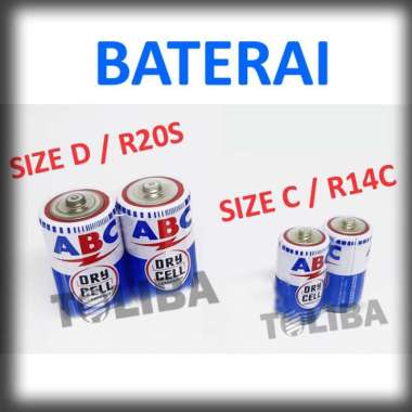 baterai sedang size c r14 / batre besar size d r20 mainan anak senter C 2 pcs batre