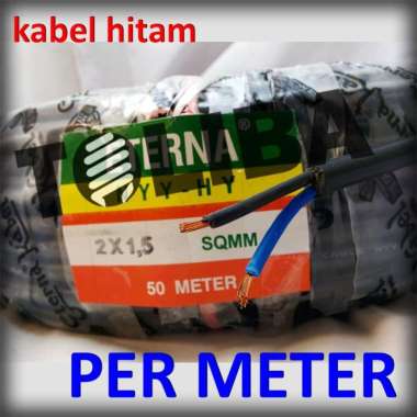kabel eterna nyyhy 2x1.5 serabut isi 2 per meter / kabel hitam SNI