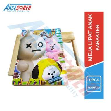 Meja Lipat Kayu Karakter Anak / Meja Lipat Portable / Meja Belajar Lipat / Meja Belajar Anak Perempu