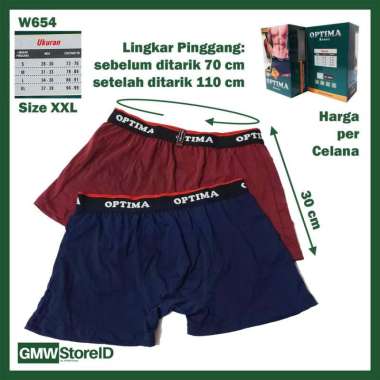 Boxer CD Pria Optima M L XL XXL Celana Dalam Laki-Laki Karet Men I12 XXL