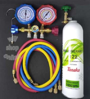PAKET ALAT PENGISIAN FREON AC RUMAH R22 MURAH MANIFOLD DOUBLE