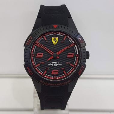 Ferrari 0840032 Apex Rubber Strap Jam Tangan Wanita Black