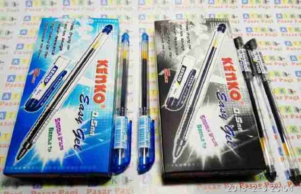 pulpen gel Kenko Easy 0.5mm hitam dan biru