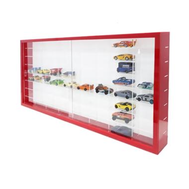Rak Hotwheels 64 slot akrilik - Merah Putih