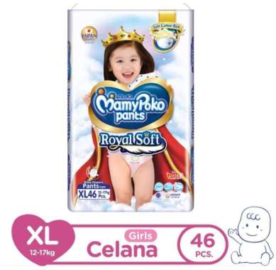 MamyPoko Pants Royal Soft Girl Popok Bayi XL-46 Girl MAMYPOKO Royal Soft Popok Pants xl46girl/ Mamyp