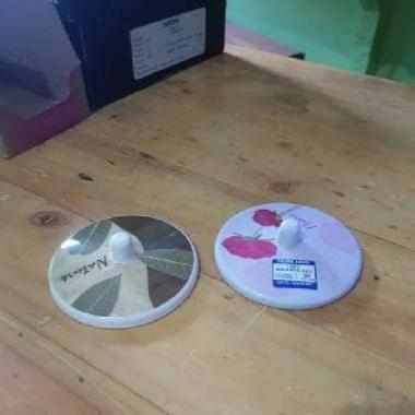 tutup gelas motif melamin asli foodgrade 9cm