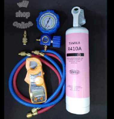 PAKET ALAT PENGISIAN FREON AC RUMAH R410A R410 MURAH + TANG AMPERE Sight Glass