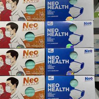 Masker Neo Health Medis Earloop / Headloop 3 PLY Sebox Isi 50 PCS Headloop