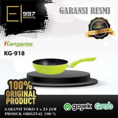 Fry pan 20 cm Kangaroo KG-918 / KG918 Teflon Alumunium Anti Lengket  - Hijau