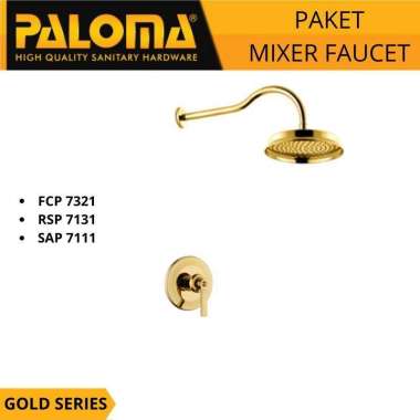 PALOMA PAKET KRAN TANAM MIXER FAUCET GOLD SERIES WITH RAIN SHOWER