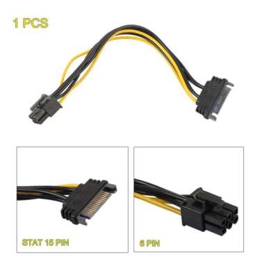 KABEL ADAPTER SATA MALE TO MOLEX 6 PIN PCIE VGA