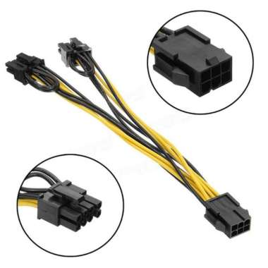 KABEL ADAPTER PCIE 6 PIN TO 8 PIN CABANG 2 HIGH QUALITY