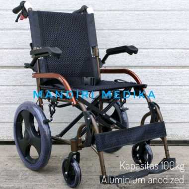 Kursi Roda Lipat Aluminium Anodized AVICO Athena Ban kecil 16"