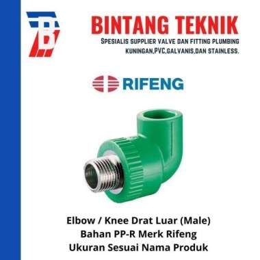Elbow / Knee Drat Luar PPR Drat 1/2" x Pipa 1/2" (20 mm) Rifeng PPR