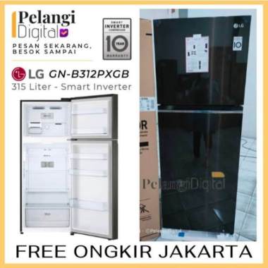 LG B312PXGB Kulkas 2 Dua Pintu Smart Inverter 315L Hitam DoorCooling