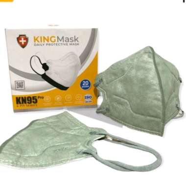 MASKER KN95 KING PRO EARLOOP/6PLY/20PCS/BOX green macha