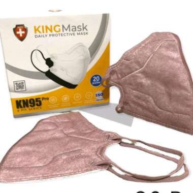 MASKER KN95 KING PRO EARLOOP/6PLY/20PCS/BOX shrimp pink
