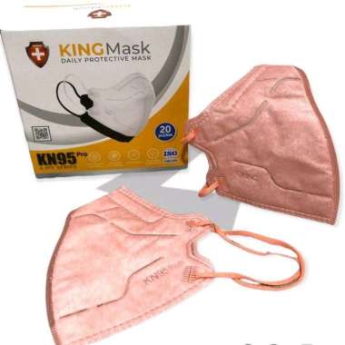 MASKER KN95 KING PRO EARLOOP/6PLY/20PCS/BOX shrimp red