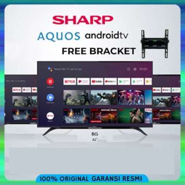 TV SHARP LED SMART ANDROID 2T-C42BG1I 42 INCH . garansi 5 tahun resmi