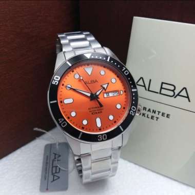 Jam Tangan Automatic Pria Men ALba AL4163X1 AL4163 Orange Original