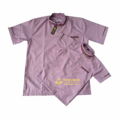 Kemeja Koko Thoyyibah Premium Katun Toyobo Fodu Couple Ayah Anak XS Dewasa Lilac