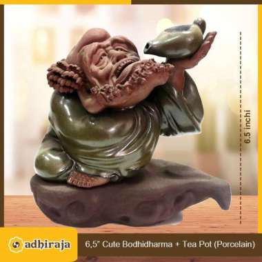 Tempat Bakar Dupa Asap Mengalir Incense Holder Bodhidharma + Tea Pot
