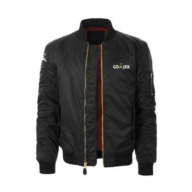 Markas Jaket Lokal Waterproof Jaket Gojek Pria XL HITAM