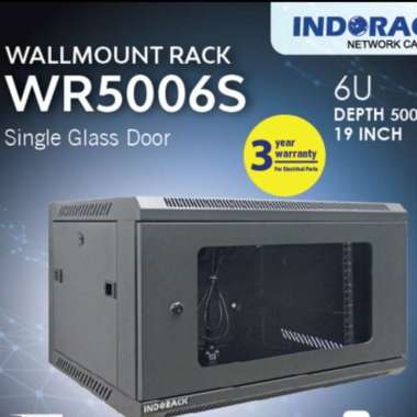 INDORACK 6U Wallmount 500MM Fan Glass Door Cabinet Rak Server WR5006S