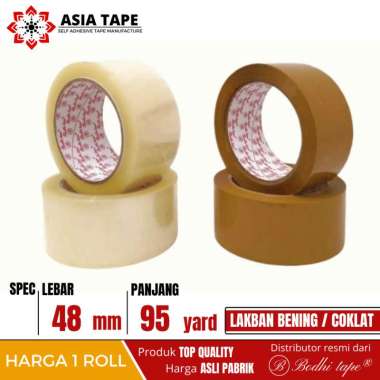 LAKBAN BENING/COKLAT BODHI TAPE 48MM X 95YARD PER-ROLL TERMURAH BENING