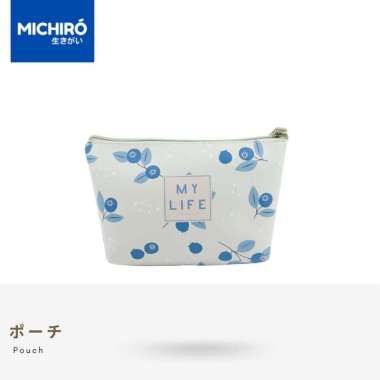 Michiro Tas Kosmetik Import Dan Murah Fruits Printed Cosmetic Pouch Blueberry