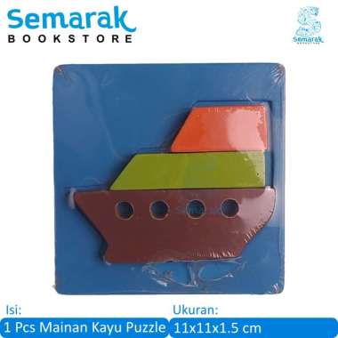 Omocha Puzzle Cat Bingkai Kapal Laut Mainan Kayu