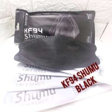MASKER KF94 SHUMU ORIGINAL|5PLY|KEMENKES|10PCS/SINGLE PACK Black