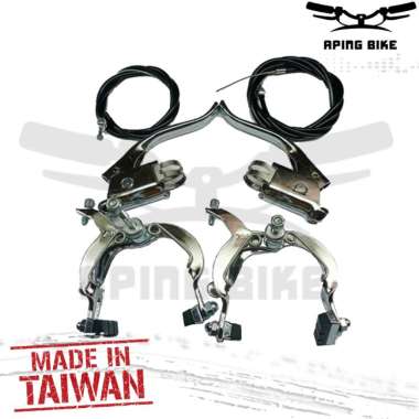 Rem Balap Taiwan U-Brake Fullset untuk Sepeda 24" 26" 27" Rem U Brake Balap Jadul Fixie Roadbike