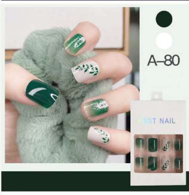 ONE-K80 Kuku Palsu Motif Wanita Korea Perawatan Kuku Sticker Kuku Anti Air Hiasan Kuku Nail Art Kuku