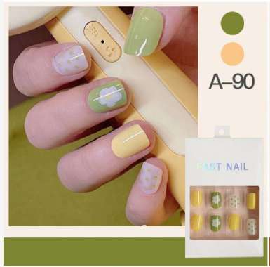 ONE-K80 Kuku Palsu Motif Wanita Korea Perawatan Kuku Sticker Kuku Anti Air Hiasan Kuku Nail Art Kuku