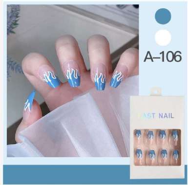 ONE-K80 Kuku Palsu Motif Wanita Korea Perawatan Kuku Sticker Kuku Anti Air Hiasan Kuku Nail Art Kuku