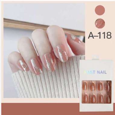 ONE-K80 Kuku Palsu Motif Wanita Korea Perawatan Kuku Sticker Kuku Anti Air Hiasan Kuku Nail Art Kuku