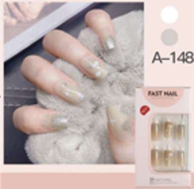 ONE-K80 Kuku Palsu Motif Wanita Korea Perawatan Kuku Sticker Kuku Anti Air Hiasan Kuku Nail Art Kuku