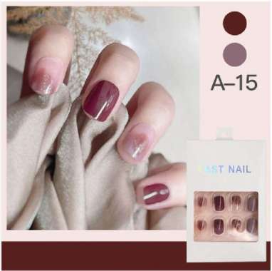 ONE-K80 Kuku Palsu Motif Wanita Korea Perawatan Kuku Sticker Kuku Anti Air Hiasan Kuku Nail Art Kuku