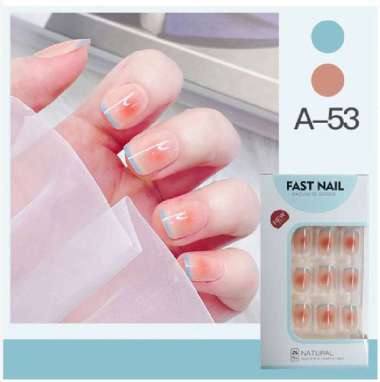 ONE-K80 Kuku Palsu Motif Wanita Korea Perawatan Kuku Sticker Kuku Anti Air Hiasan Kuku Nail Art Kuku
