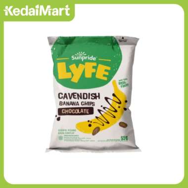 Sunpride Lyfe Cavendish Banana Chips Chocolate 55 Gram