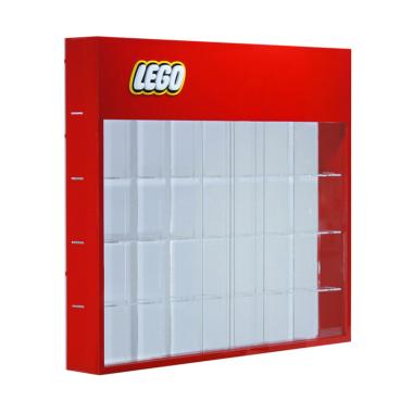 Rak LEGO Minifigures Header isi 32 akrilik - Merah