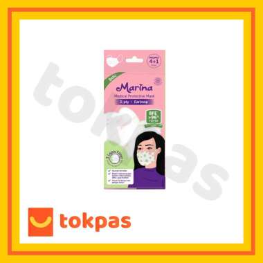 Marina Masker Medis Headloop 3 ply Motif Bunga 5 pcs Disposable