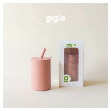 Gigle Baby Premium Platinum Sippy Cup Set with Straw and Lid - Pink