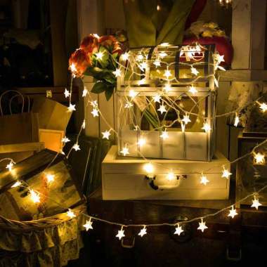 Jual 7 2ft Led Fairy String Lights Battery Powered With 12 Led Stars Warm White Online November 2020 Blibli