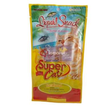 Snack Kucing Super Cat Liquid 4x15gr Seafood